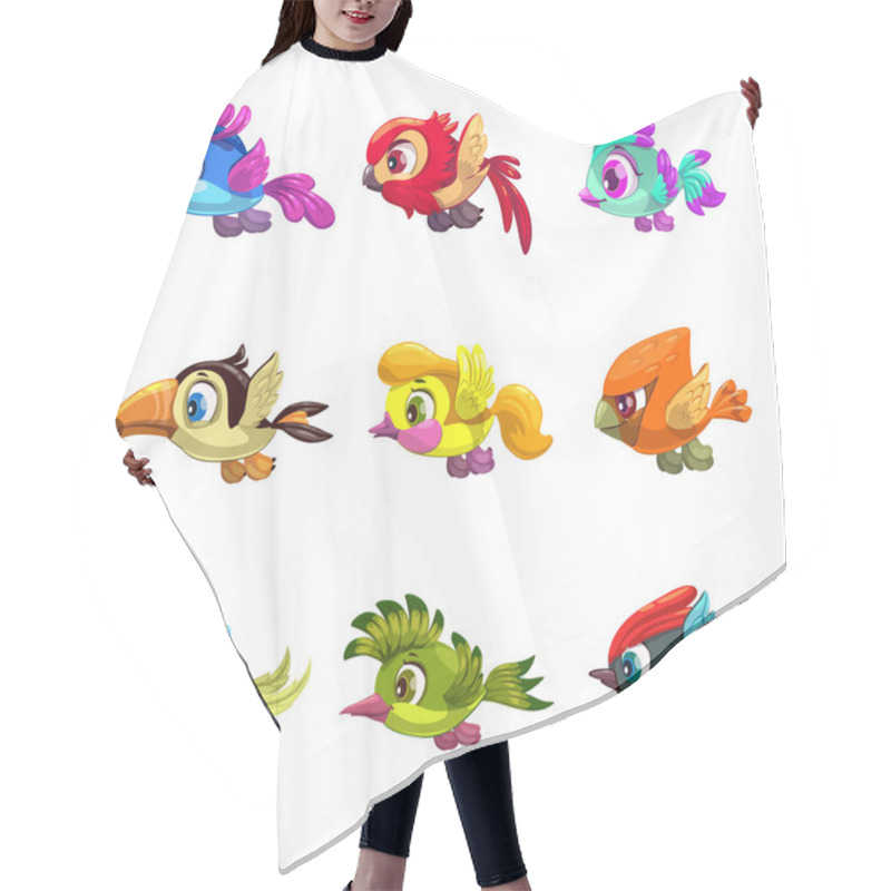 Personality  Little Cute Cartoon Lying Birds Set. Hair Cutting Cape