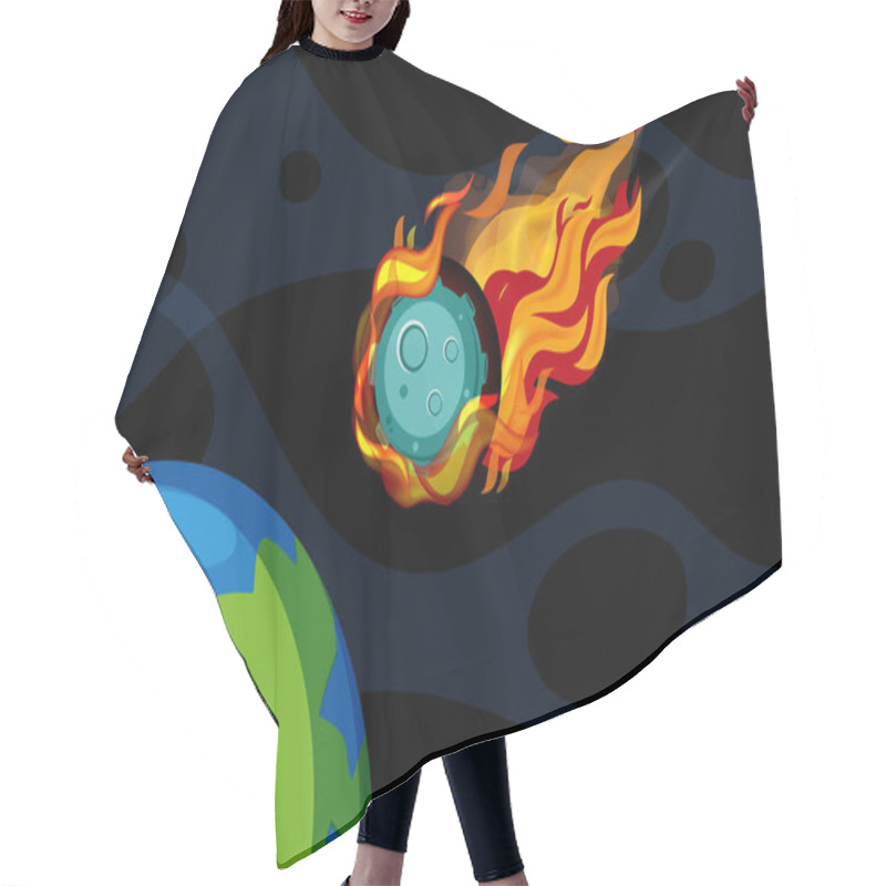 Personality  Background Scene With Asteroid Flying In The Space Illustration Hair Cutting Cape