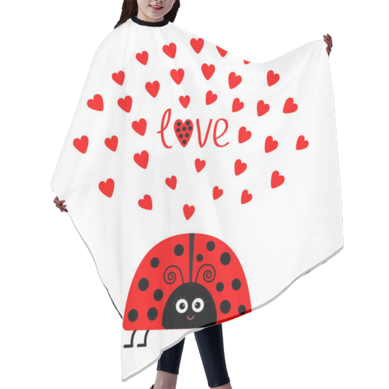 Personality  Red Ladybug Insect  Hair Cutting Cape