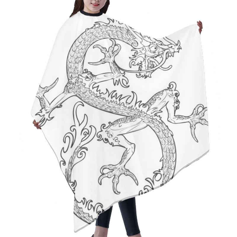 Personality  Dragon Illustration Hair Cutting Cape