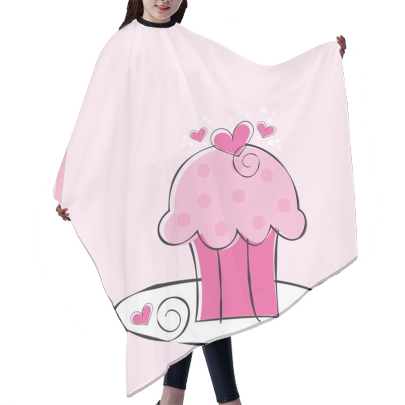 Personality  Cute Pink Cupcake Hair Cutting Cape