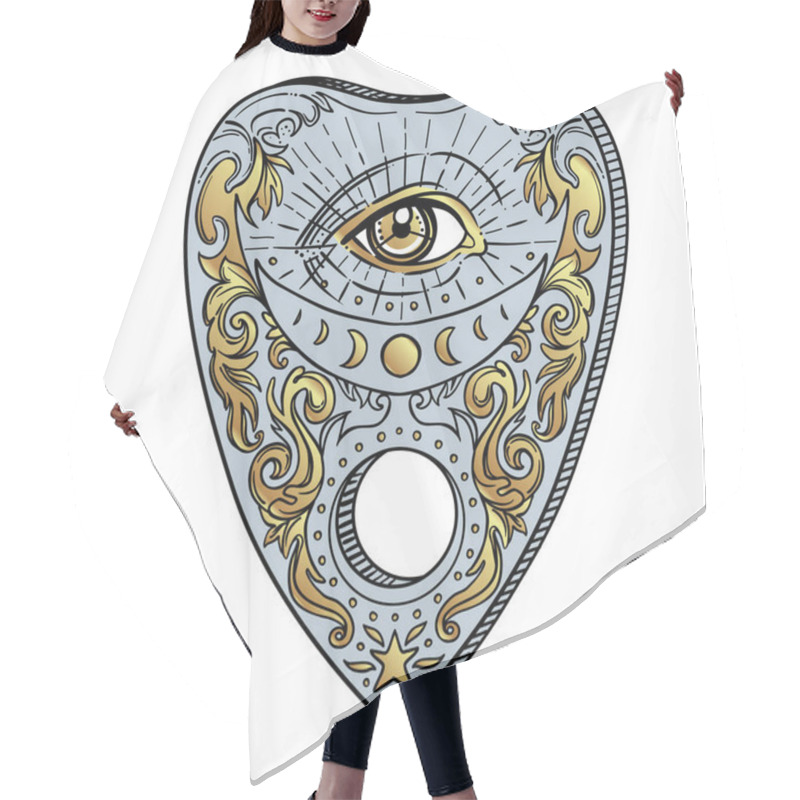 Personality  Heart-shaped Planchette For Spirit Talking Board. Vector Isolated Illustration In Victorian Style. Mediumship Divination Equipment. Flash Tattoo Drawing. Spirituality, Occultism. Hair Cutting Cape