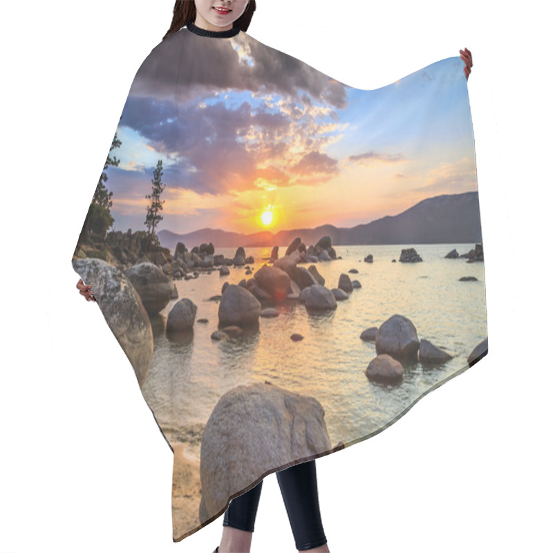 Personality  Lake Tahoe Sunset Hair Cutting Cape