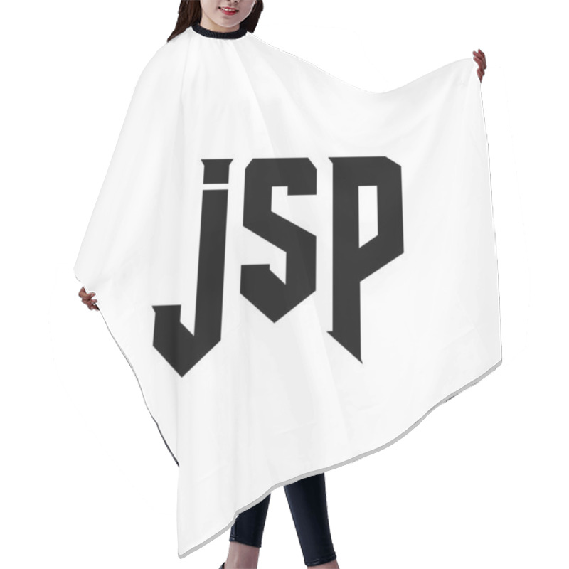 Personality  JSP Letter Logo Design For Technology Company. JSP Logo Design Black And White Color Combination. JSP Logo, JSP Vector, JSP Design, JSP Icon, JSP Alphabet. JSP Typography Logo Design Hair Cutting Cape