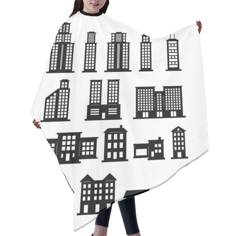 Personality  Building Black And White Set 1 Hair Cutting Cape