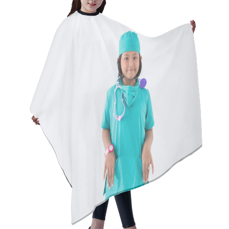 Personality  Little Kid Profession Uniform As A Nurse Hair Cutting Cape