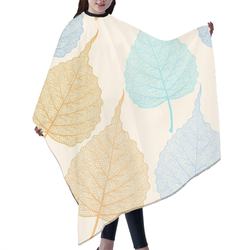 Personality  High Detail Skeleton Leaf Vector Seamless Pattern Hair Cutting Cape