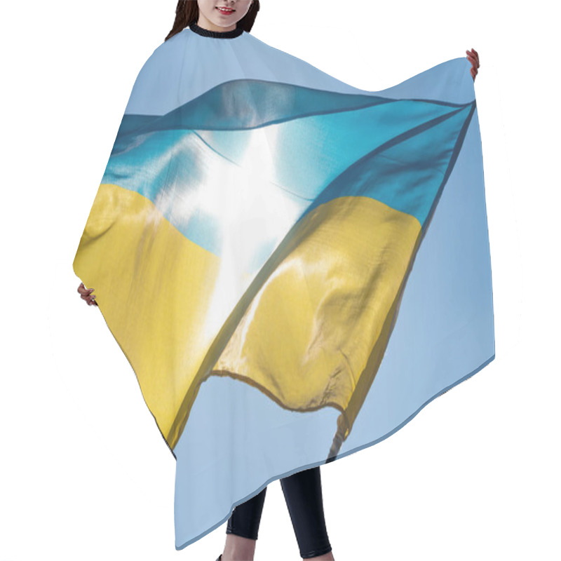 Personality  Ukrainian Flag Is Developing In The Wind Hair Cutting Cape