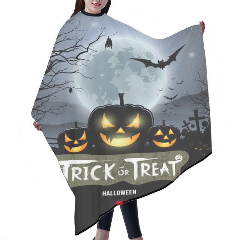 Personality  Halloween Trick Or Treat Pumpkin Design Background Hair Cutting Cape