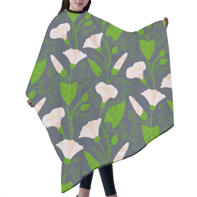 Personality  Seamless Pattern With Beautiful Gentle Bindweeds. It Can Be Used Hair Cutting Cape