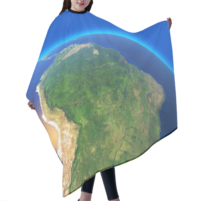 Personality  Satellite View Of The Amazon, Map, States Of South America, Reliefs And Plains, Physical Map. Forest Deforestation. 3d Rendering. Element Of This Image Is Furnished By NASA Hair Cutting Cape