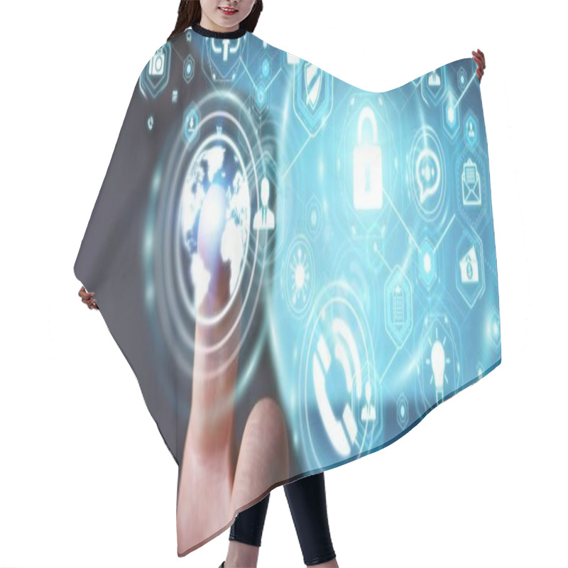 Personality  Businessman Protecting His Data Personal Information 3D Renderin Hair Cutting Cape