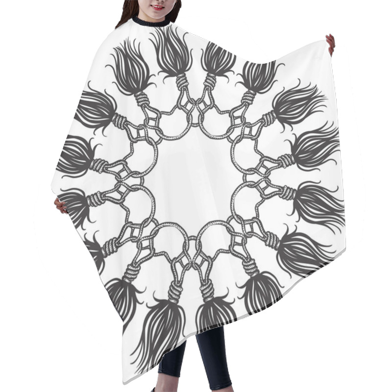 Personality  Hand Drawn Boho Print Template Hair Cutting Cape