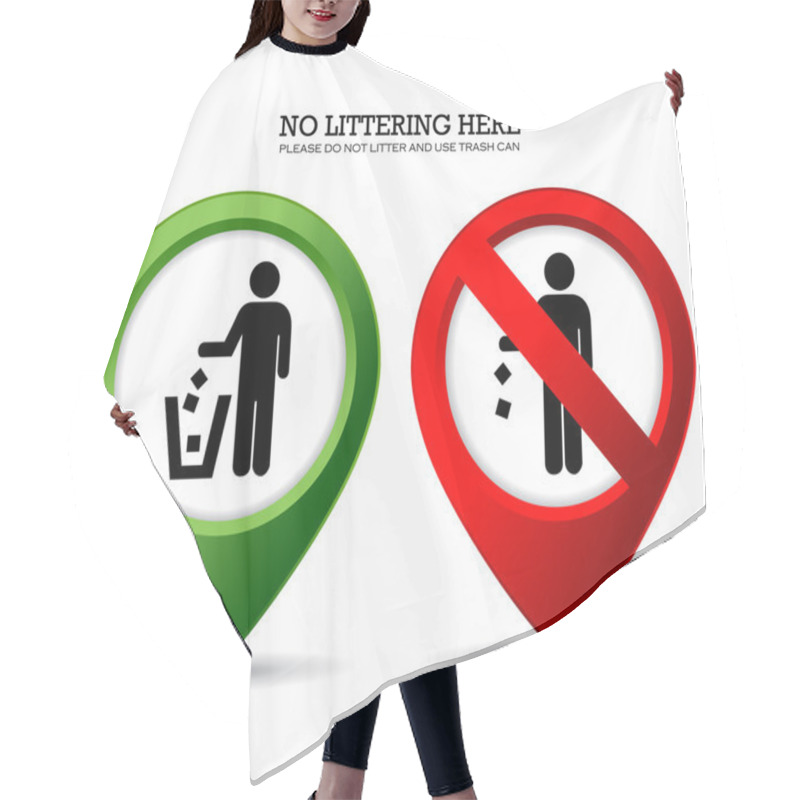 Personality  Do Not Litter Sign Hair Cutting Cape