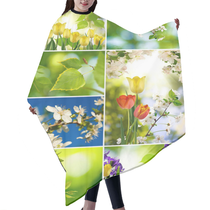 Personality  Different Flowers In The Garden Closeup Hair Cutting Cape