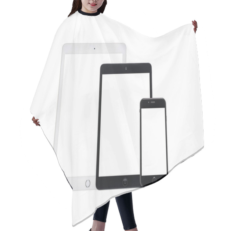 Personality  Digital Devices With Blank Screens  Hair Cutting Cape