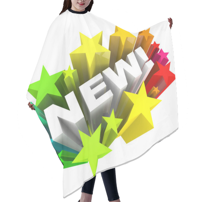 Personality  Word In Stars Announcing Brand New Product Or Improvement Hair Cutting Cape