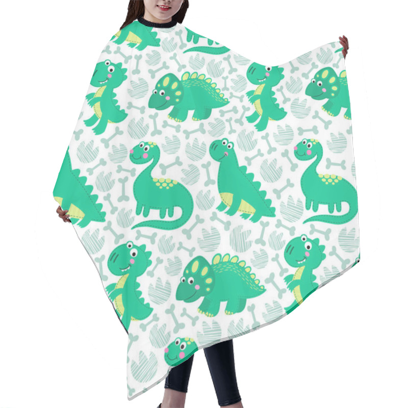 Personality  Baby Dinosaur Seamless Pattern Vector. Design Kids. Boy Clipart. Dinosaur Digital Paper. Illustration, Patch, Fabric Hair Cutting Cape