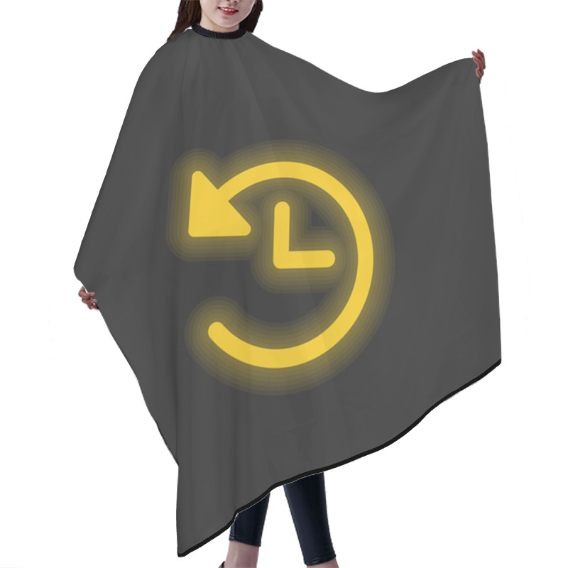 Personality  Back Arrow Yellow Glowing Neon Icon Hair Cutting Cape