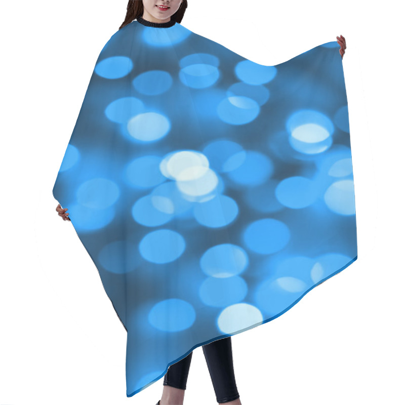 Personality  Background Of Blue Holiday Lights Hair Cutting Cape