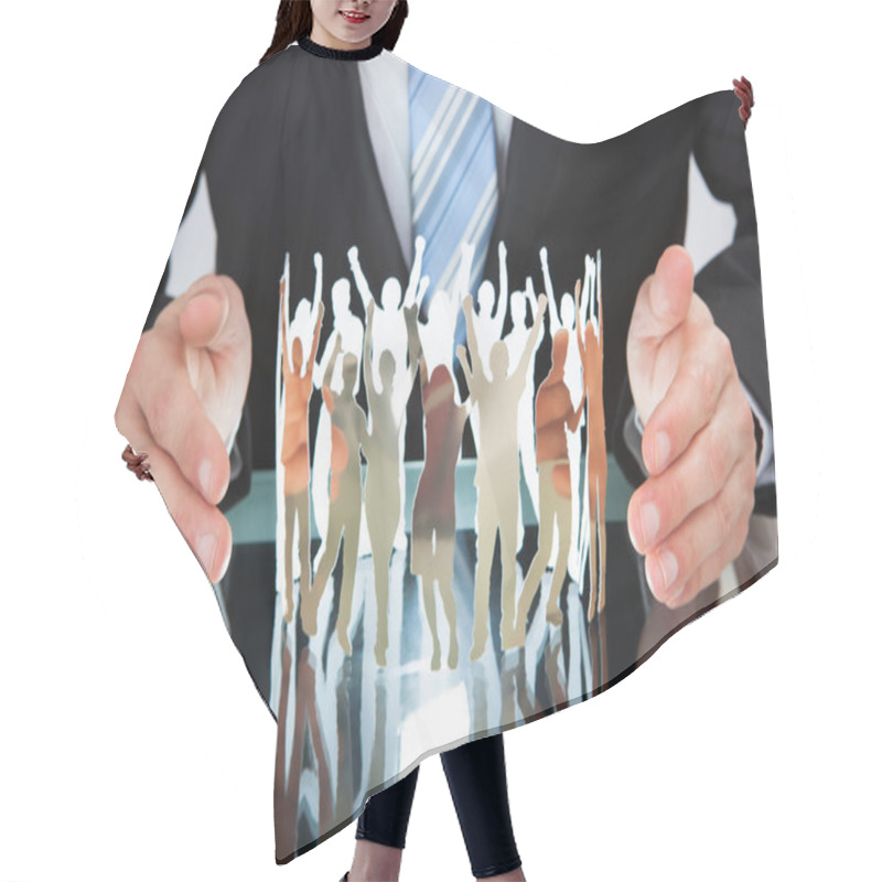 Personality  Hands Taking Care Of Paper People Hair Cutting Cape