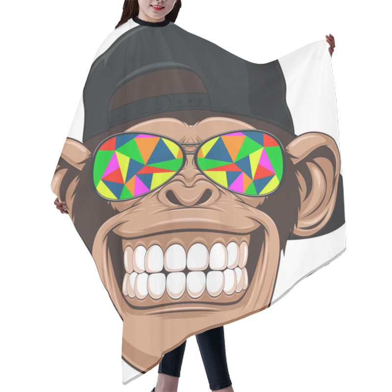 Personality  Funny Monkey With Glasses Hair Cutting Cape