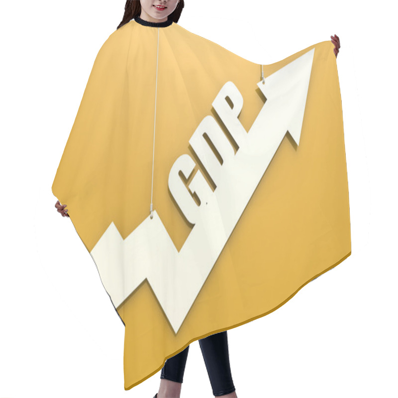 Personality  White Arrow With GDP Word Hang On Yellow Background Hair Cutting Cape