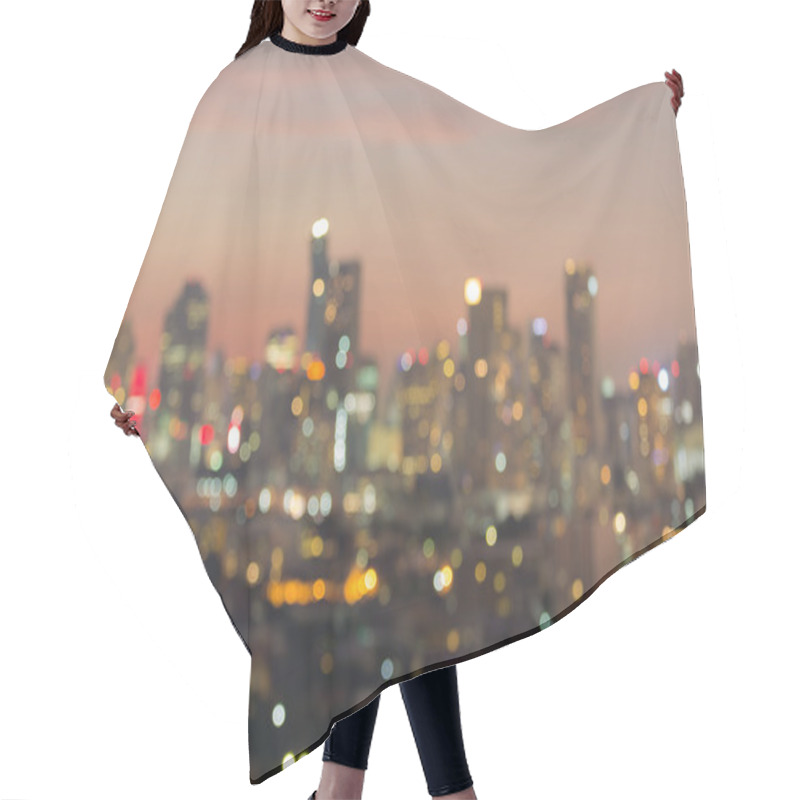 Personality  Beauty Sky Of City Downtown Lights, Blurred Bokeh Background Hair Cutting Cape