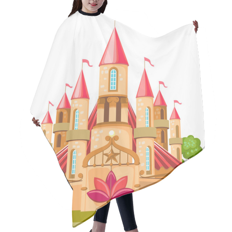 Personality  Cartoon Fairy Tale Castle Icon Hair Cutting Cape