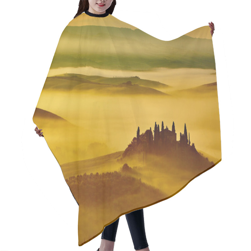 Personality  Tuscany Landscape With Rolling Hills And Valleys Hair Cutting Cape