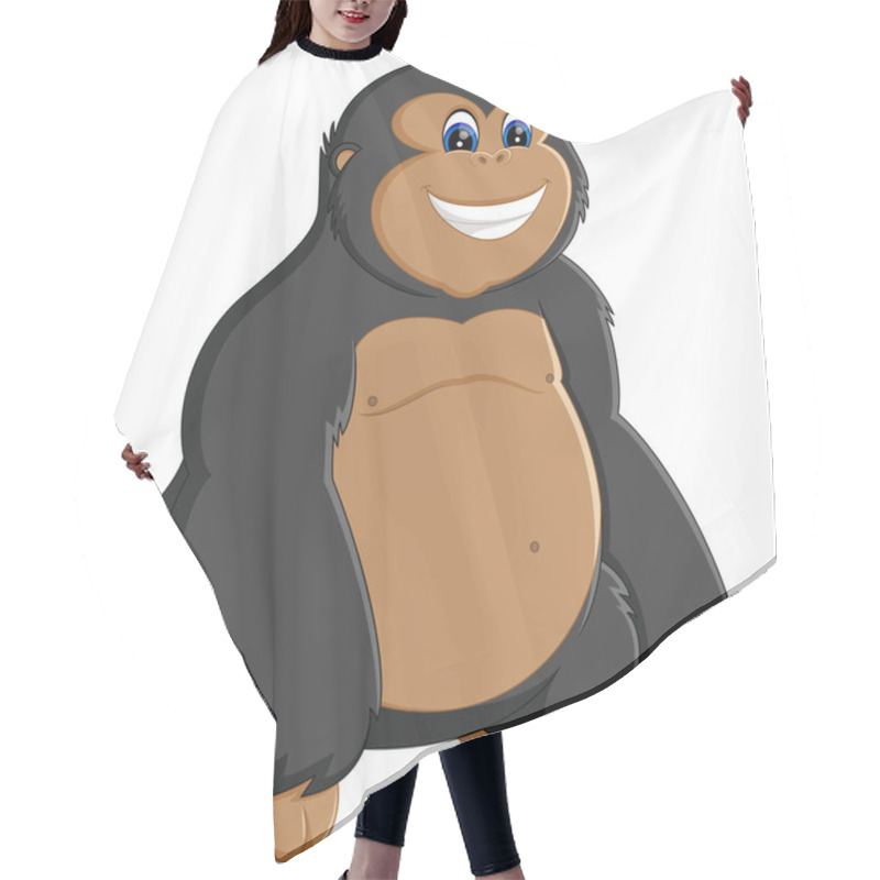 Personality  Funny Gorilla Cartoon Of Illustration Hair Cutting Cape