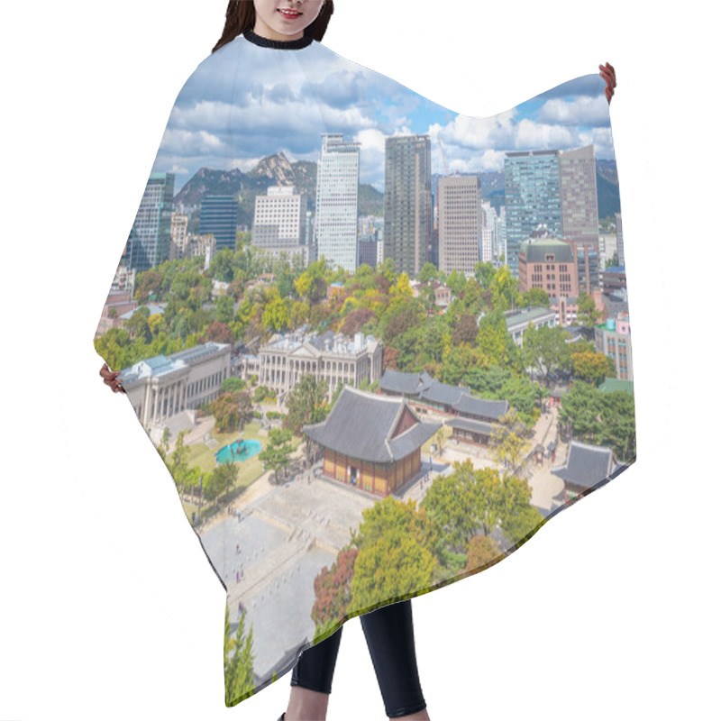 Personality  Skyline Of Seoul And Deoksugung Palace In Korea Hair Cutting Cape