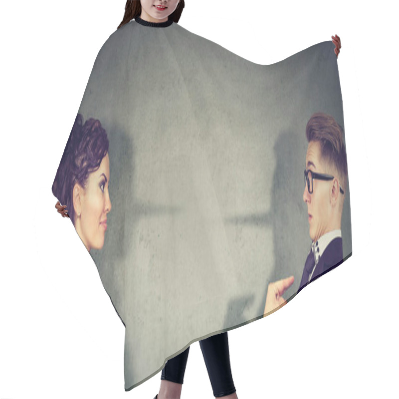 Personality  Couple Being Dishonest In Relationship Hair Cutting Cape