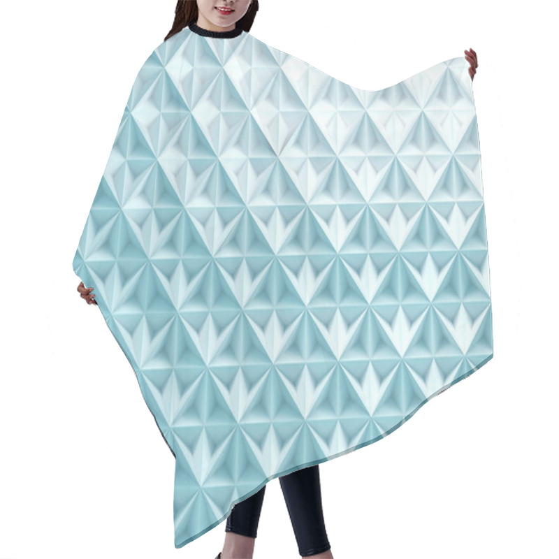 Personality  Blue Repeating Pyramid Triangle Pattern  Hair Cutting Cape