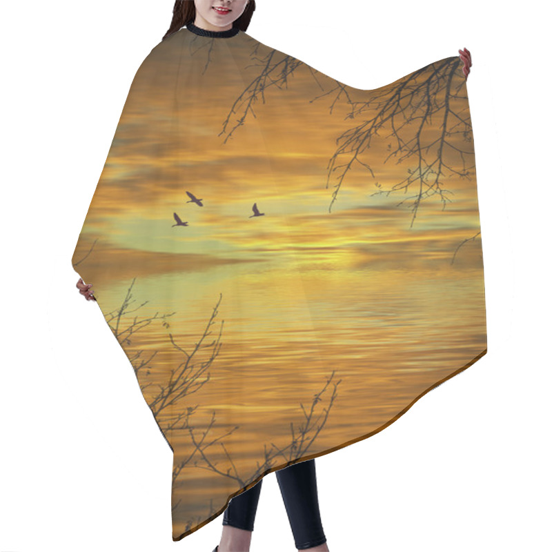 Personality  Beautiful Landscape Hair Cutting Cape