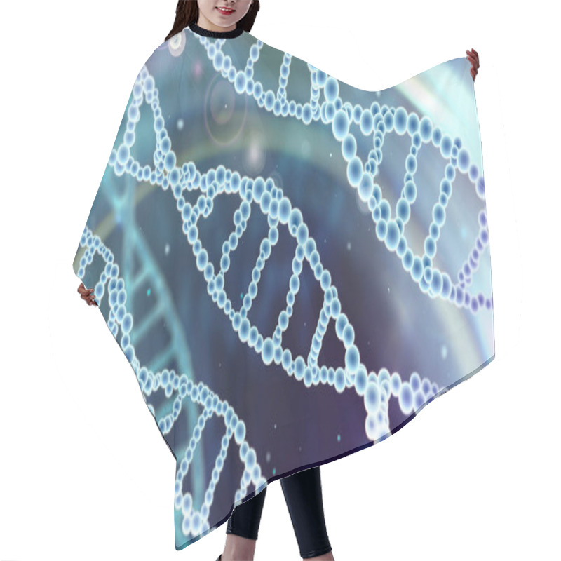 Personality  Abstract Scientific Background With DNA Spirals In Blue Space Hair Cutting Cape