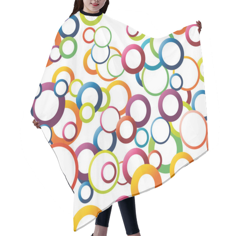 Personality  Abstract Background With Rainbow Circles Hair Cutting Cape