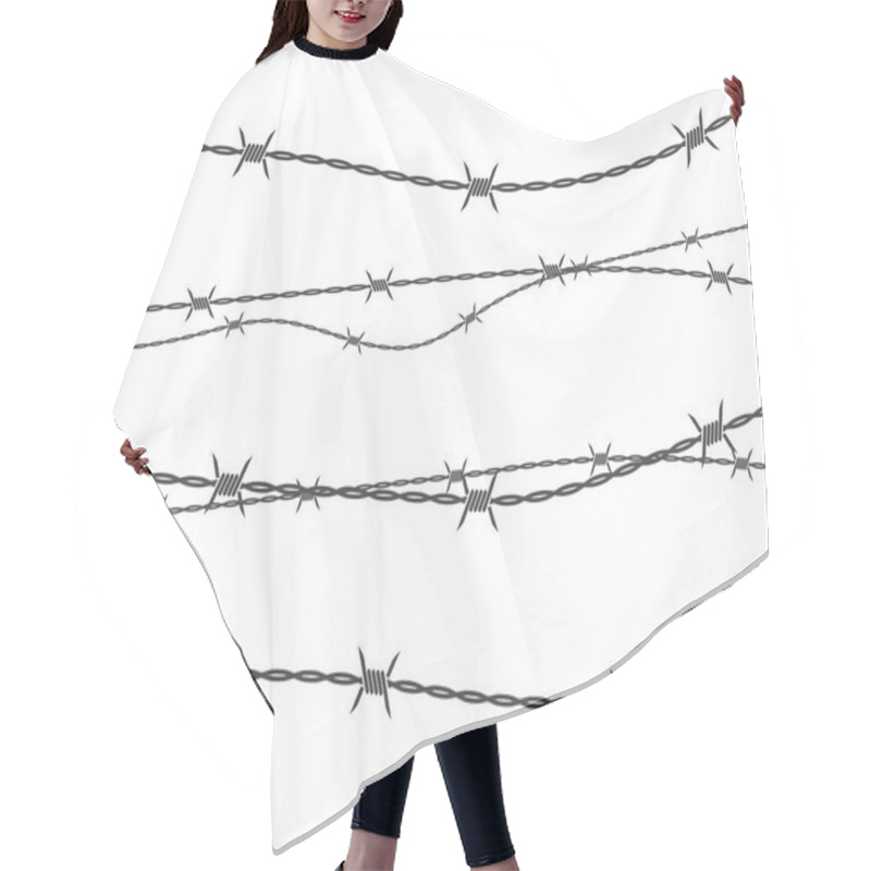 Personality  Barbed Wire Vector Illustration Design Hair Cutting Cape