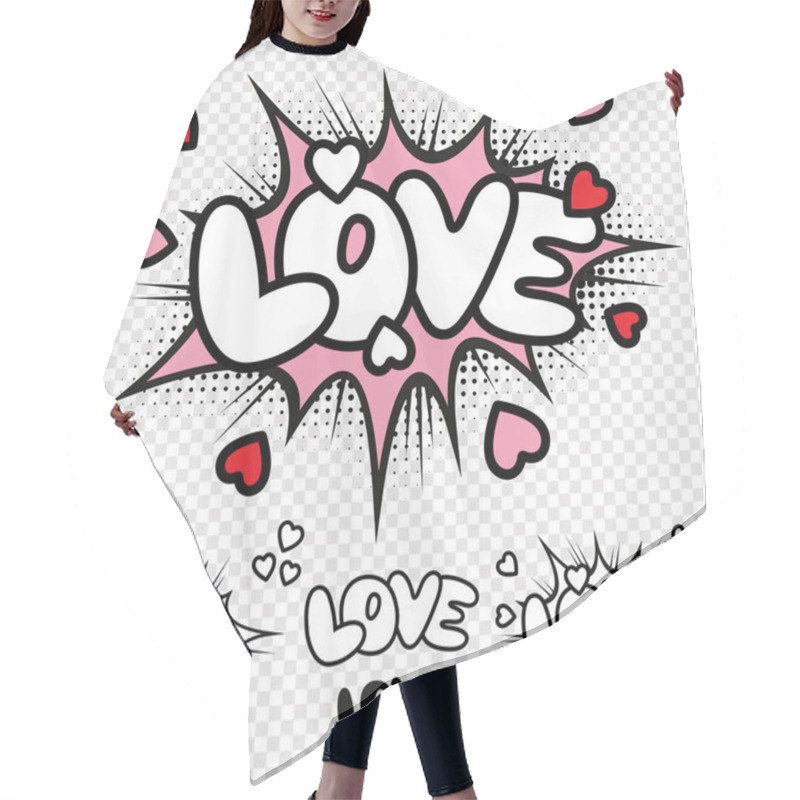 Personality  Vector Love Comic Text Illustration Hair Cutting Cape