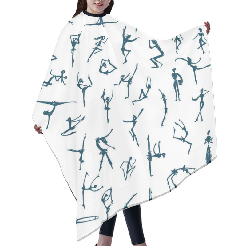 Personality  Dancing People, Sketch For Your Design Hair Cutting Cape