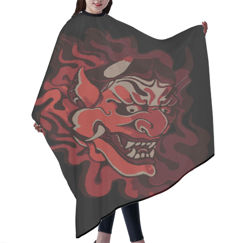 Personality  Hannya Demon Mask Oni Japanese Traditional Staff Asian Tattoo  Hair Cutting Cape