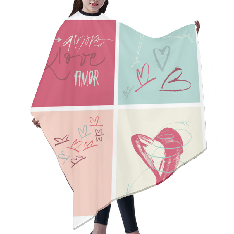 Personality  Hand-written Amore Love Amor Illustration. EPS Vector File. Hi Res JPEG Included. Hair Cutting Cape