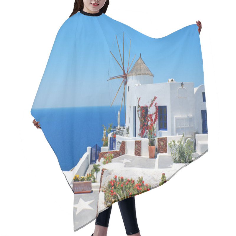 Personality  Traditional Architecture Of Oia Village At Santorini Island In G Hair Cutting Cape