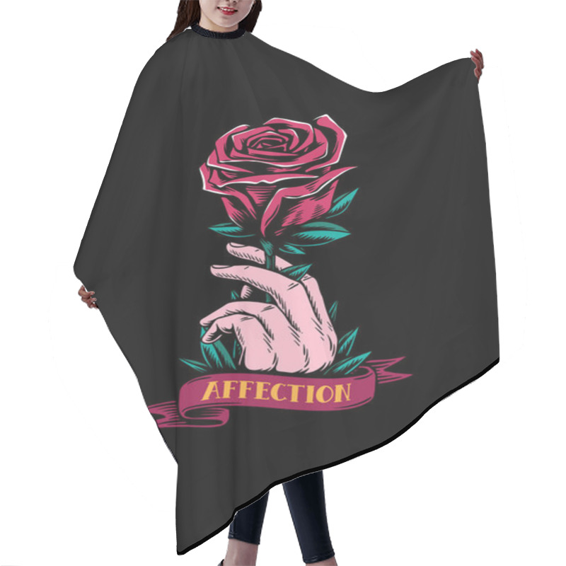 Personality  Red Rose And Affection Creative Illustration Hair Cutting Cape