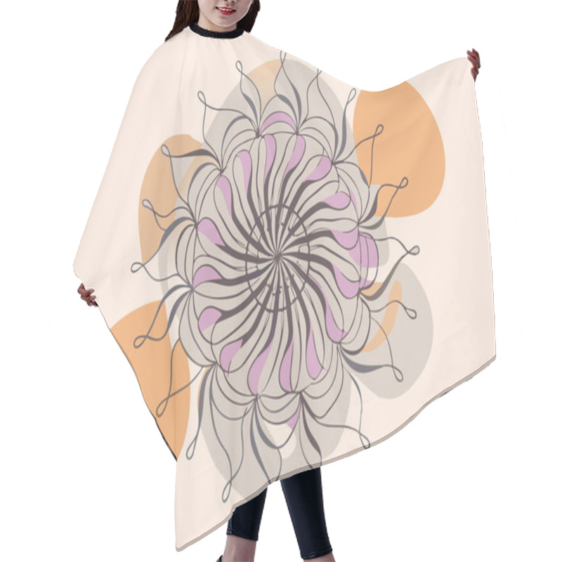 Personality  Vibrant Abstract Flower Design With Spiral Pattern Hair Cutting Cape