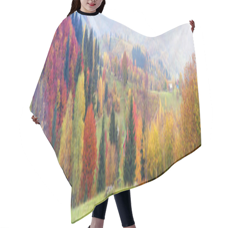 Personality  Mountain Village In Autumn Hair Cutting Cape