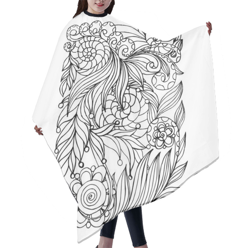 Personality  Floral Collection. Ethnic Zentangle Ornament Hair Cutting Cape