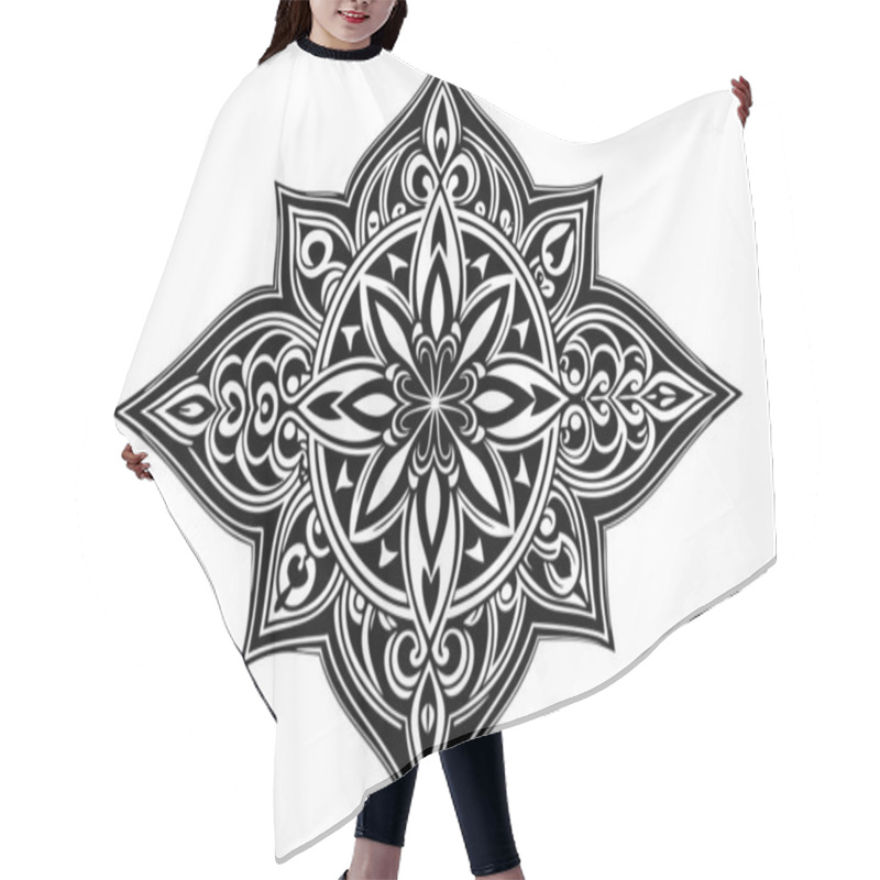 Personality  Mandala Pattern Black And White Hair Cutting Cape