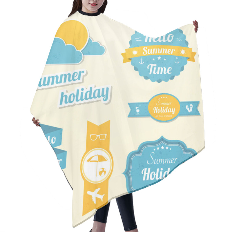 Personality  Summer Holiday Signs Set Hair Cutting Cape