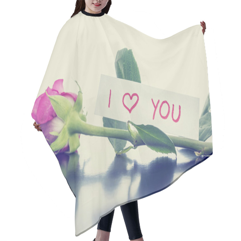 Personality  Pink Valentines Rose With Handwritten Message Hair Cutting Cape